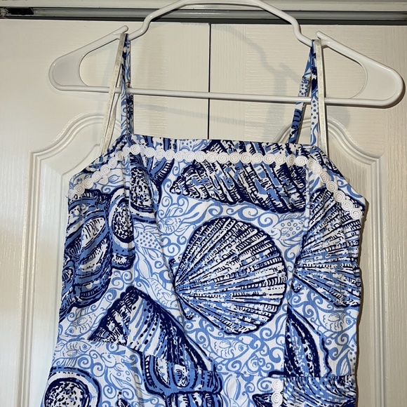 Lilly Pulitzer Jesse Skort Romper In Blue Seashell 0 - Picture 2 of 8